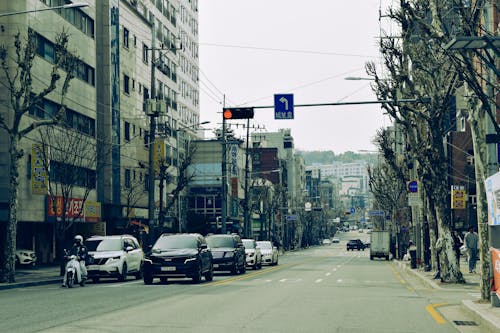 Cars on Street in Seoul