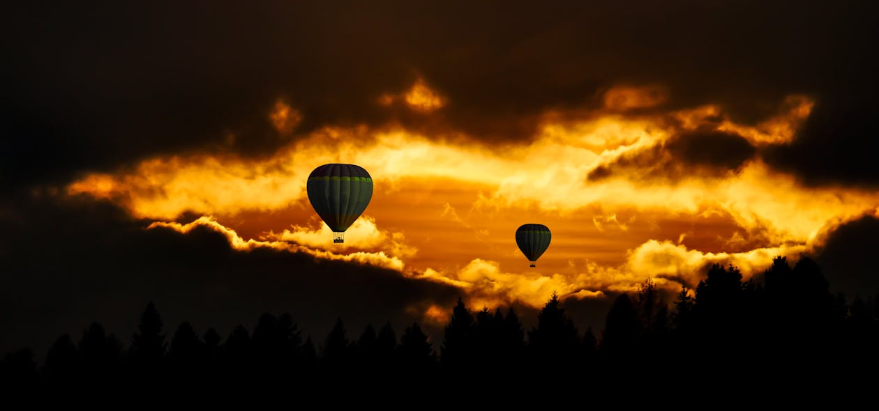 Ücretsiz Sıcak Hava Balonu, Resimleme Stok Fotoğraflar