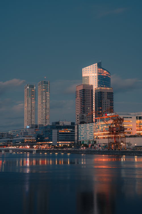 Skyscrapers and River in City