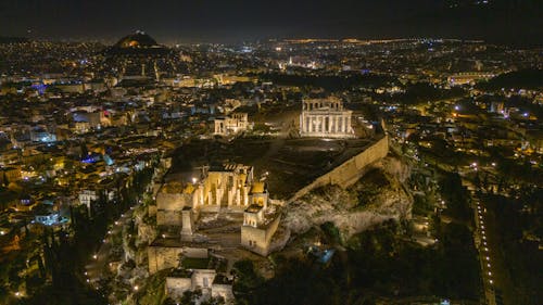 คลังภาพถ่ายฟรี ของ กรีซ, กลางคืน, การท่องเที่ยว