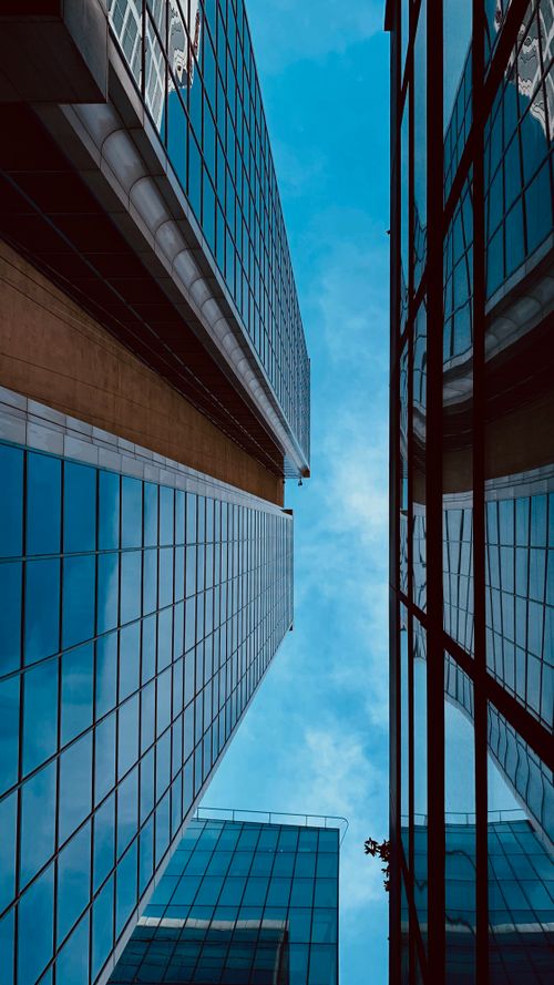 Free Towering modern skyscrapers against a clear blue sky in Maslak, İstanbul. Stock Photo