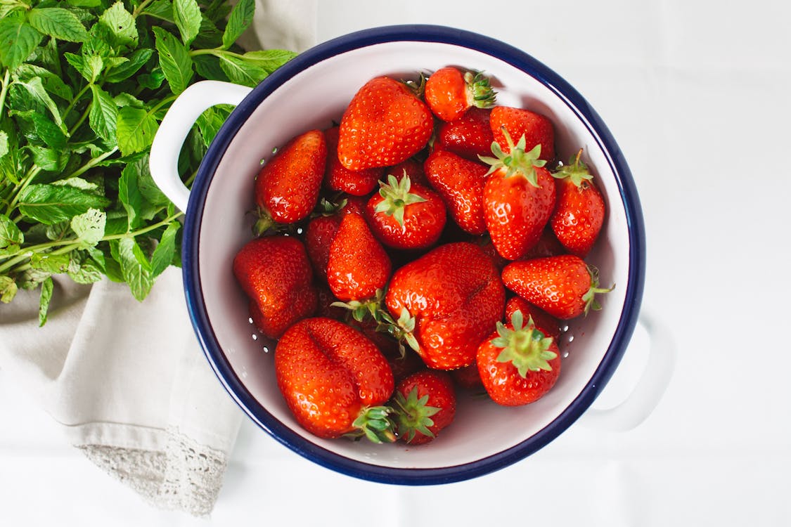 Free Strawberries in White Bowl Stock Photo