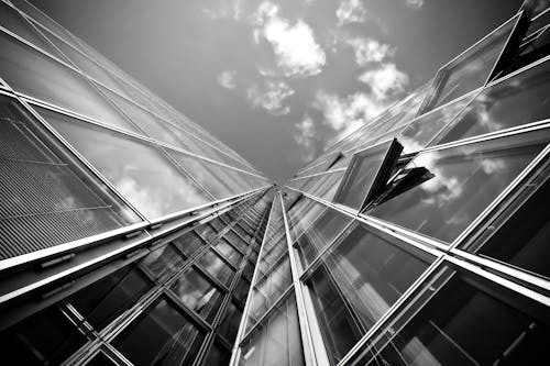 Greyscale Photo of Window Panel