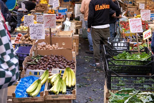 A market with many different types of produce