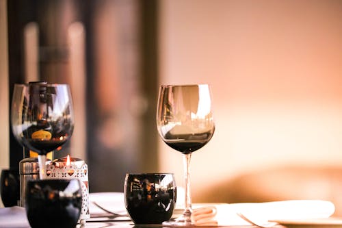 Free Two Clear Wine Glasses Stock Photo