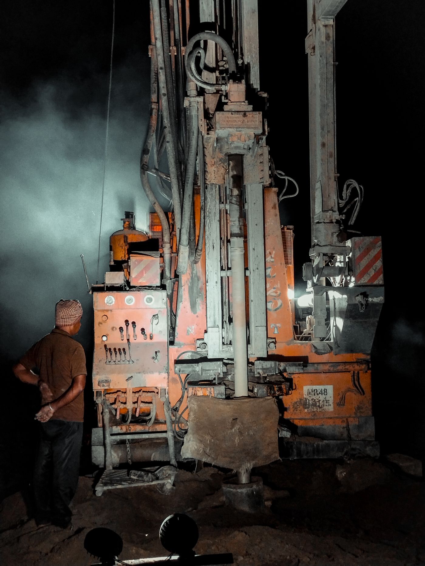 Power drill used for site preparation