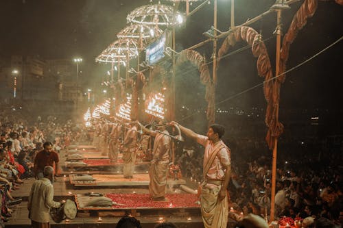 Imagine de stoc gratuită din aglomerație, cultura indiană, ganga aarti