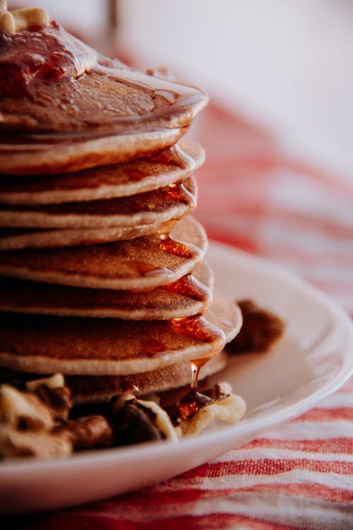 Free Pancakes On Plate Stock Photo