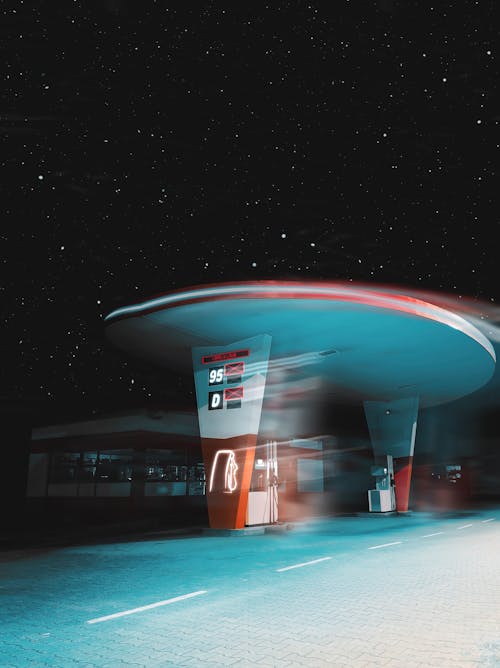 加油站, 垂直拍攝, 建造 的 免費圖庫相片