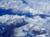 Blue White Clouds and Mountains Photo