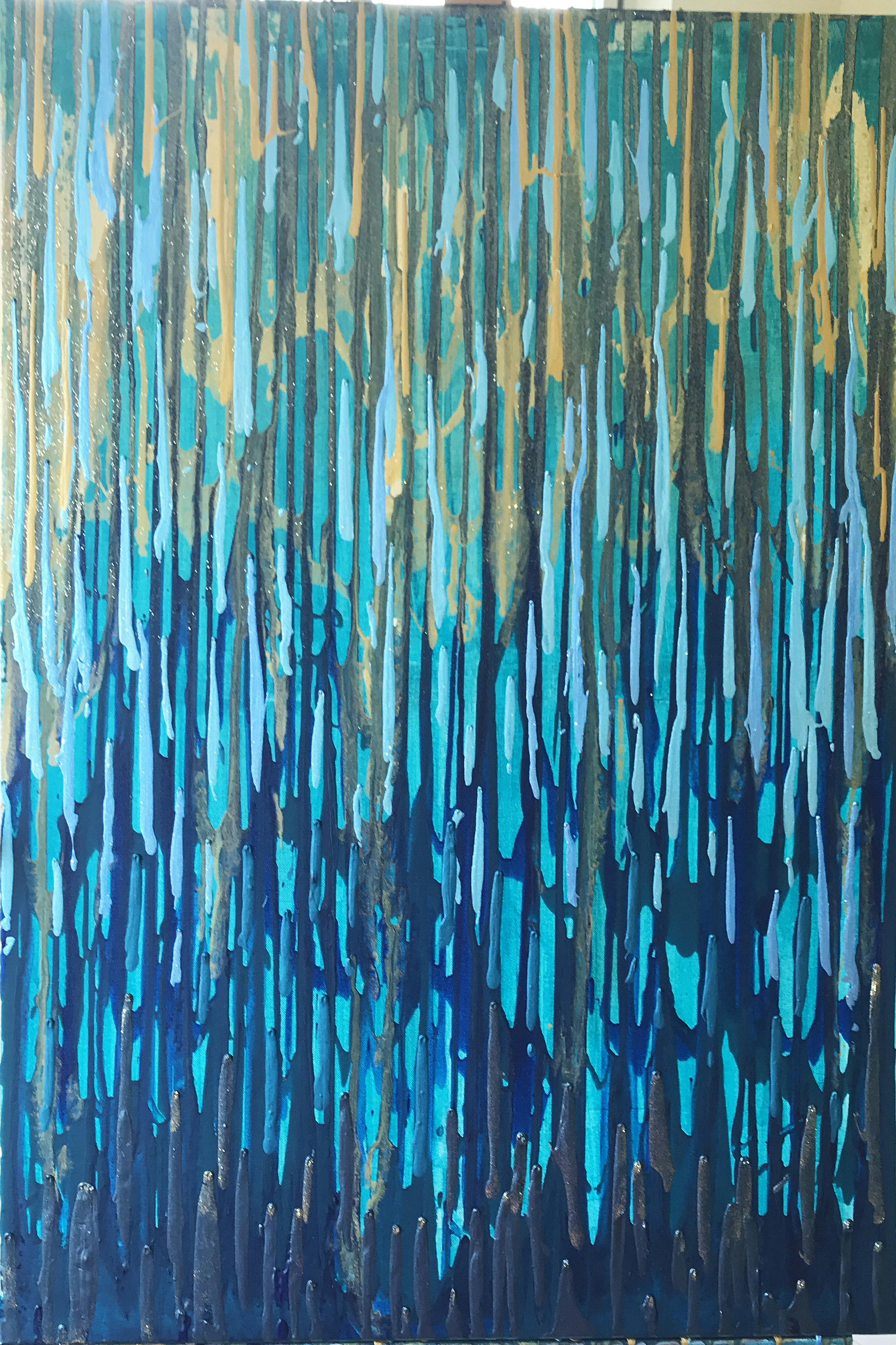 Free stock photo of abstract painting, acrylic paint, blue and green