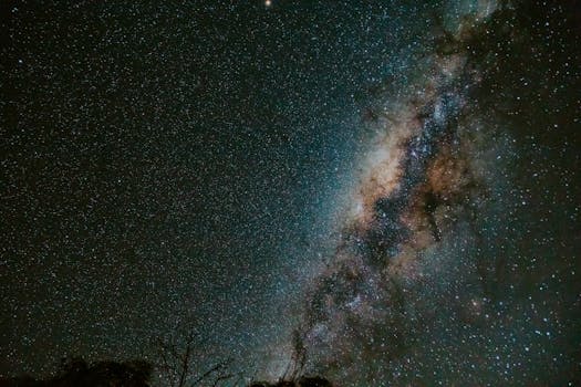 在星光灿烂的清澈夜空中，欣赏银河系的壮丽景色