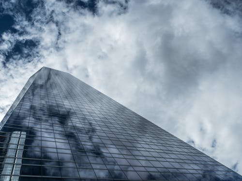 Free Worm's Eye View of Glass Building Stock Photo