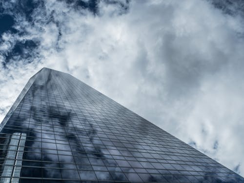 Worm's Eye View of Glass Building