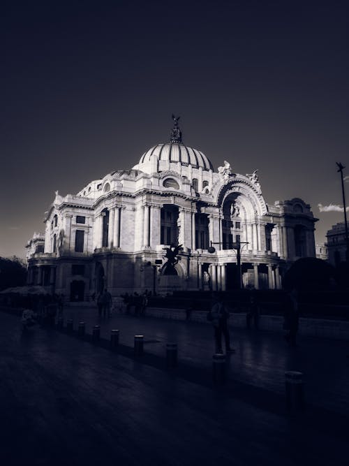 คลังภาพถ่ายฟรี ของ palacio de bellas artes, ขาวดำ, จุดสังเกต