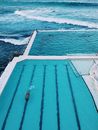 Aerial Photography of Pool and Body of Water