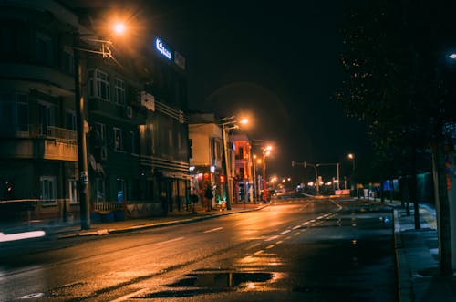 Free stock photo of light reflections, night, road