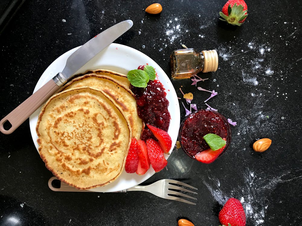 Free Pancake on Plate Stock Photo