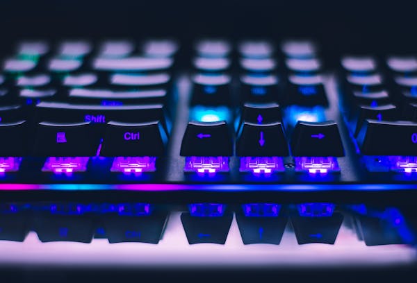keyboard lit up purple