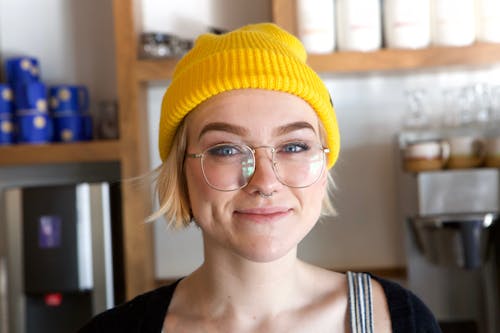 Person Wearing Yellow Beanie