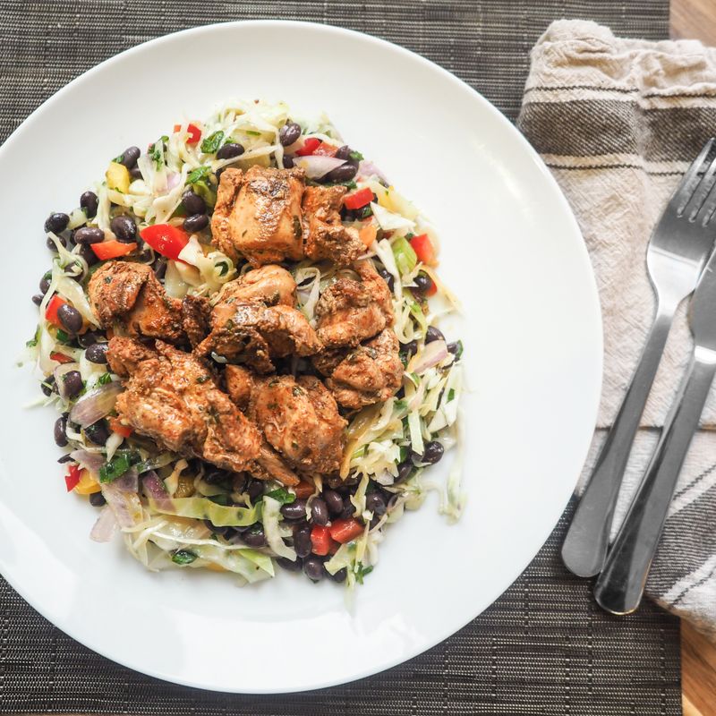 Chicken Salad with Kidney Beans and Cumin