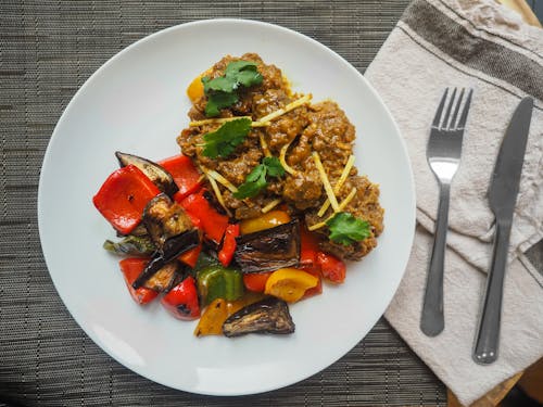 Free Plate Of Cooked Food Stock Photo