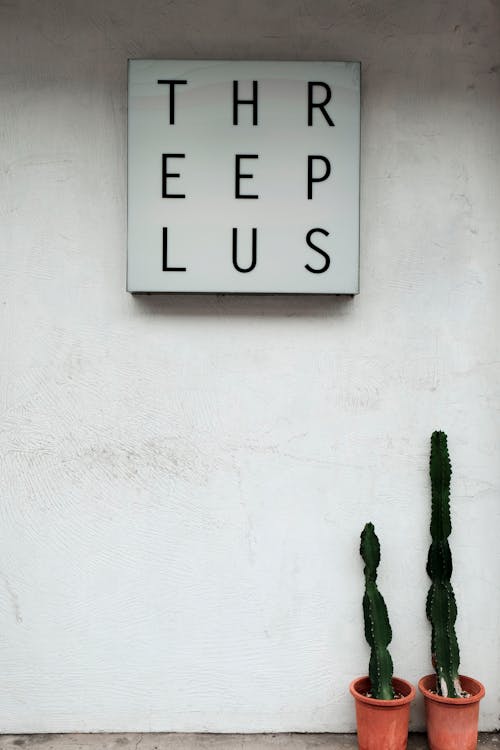 Threeplus Signboard on Wall