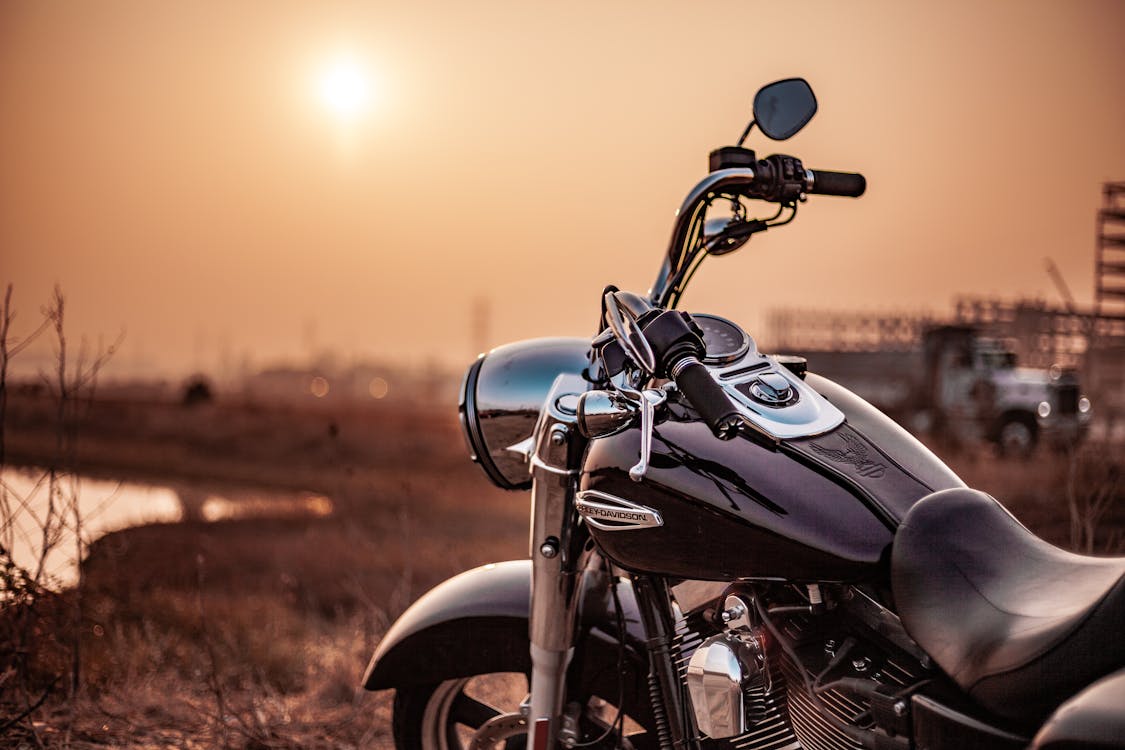 Free Black Cruiser Motorcycle Stock Photo