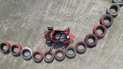 Gratis lagerfoto af buggy gokart, dæk, droneoptagelse