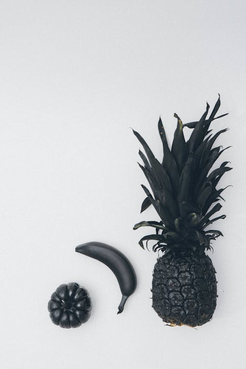 Fotobanka s bezplatnými fotkami na tému ananás, banán, čierny a biely