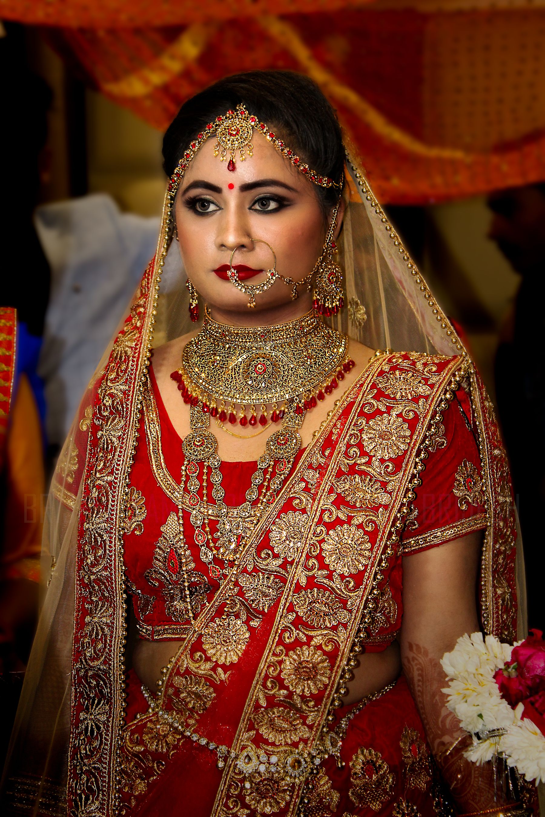 Indian couture celebration in gold