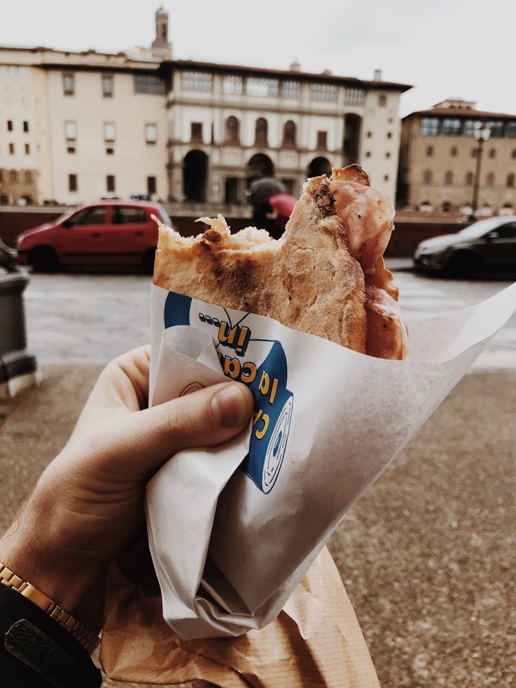 Close-Up Photo Of Food Wrapped In Paper