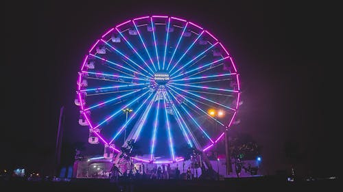 Free Purple Lighted Ferris Wheel Stock Photo