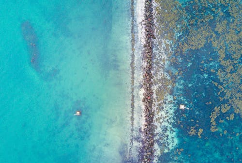 Kostenloses Stock Foto zu aufsicht, blau, drohne erschossen