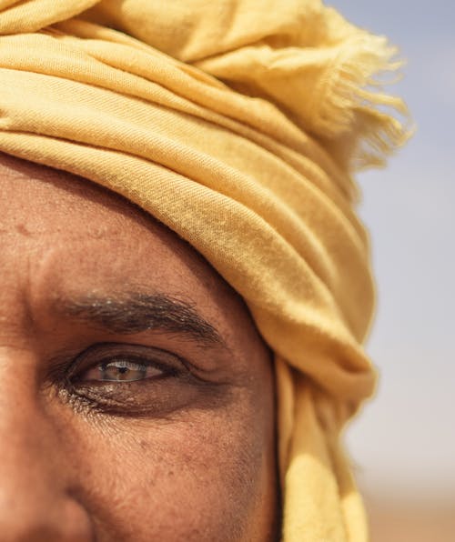 Free Man Wearing Yellow Turban Stock Photo