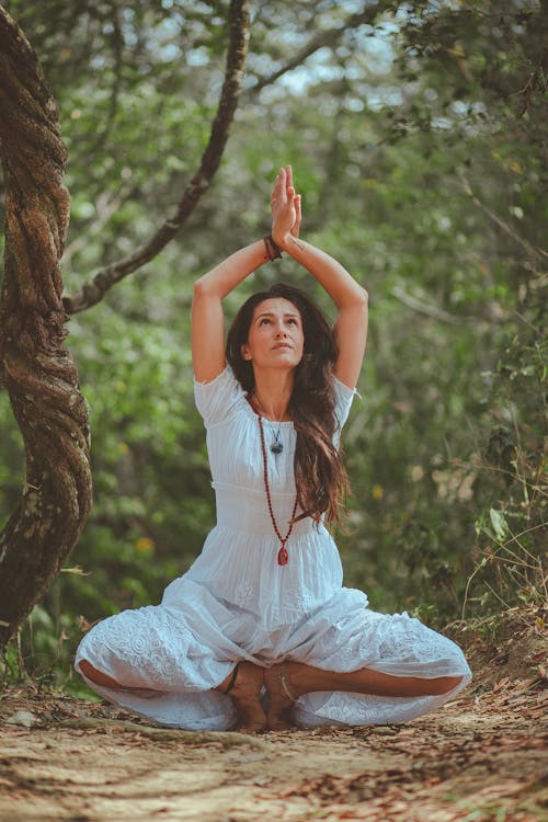 Free Woman in Meditating Position Stock Photo