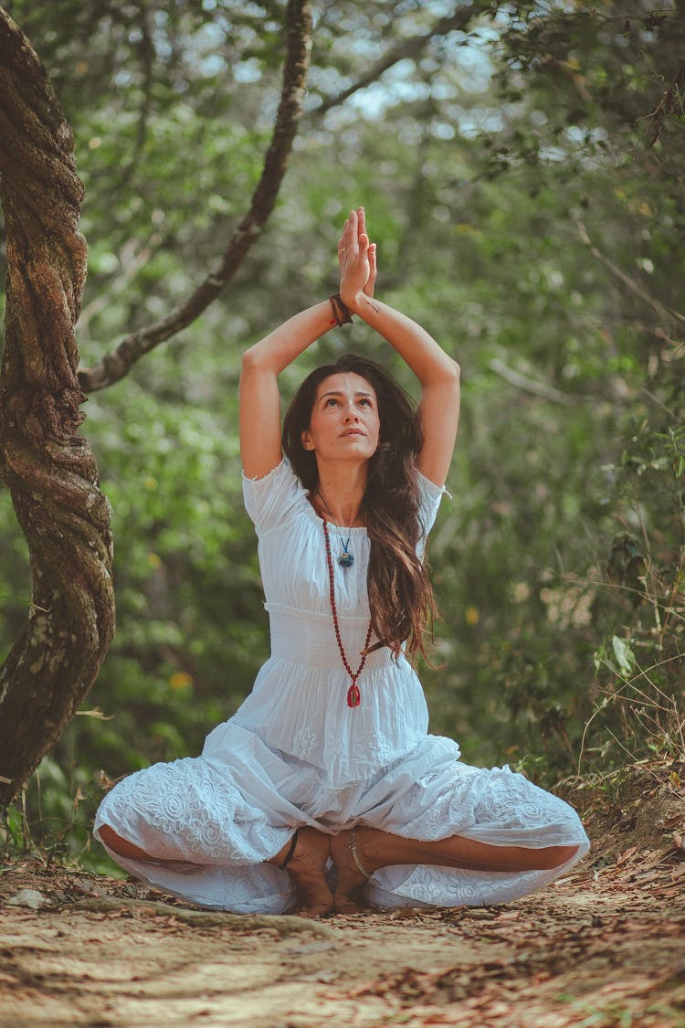 Woman In Meditating Position