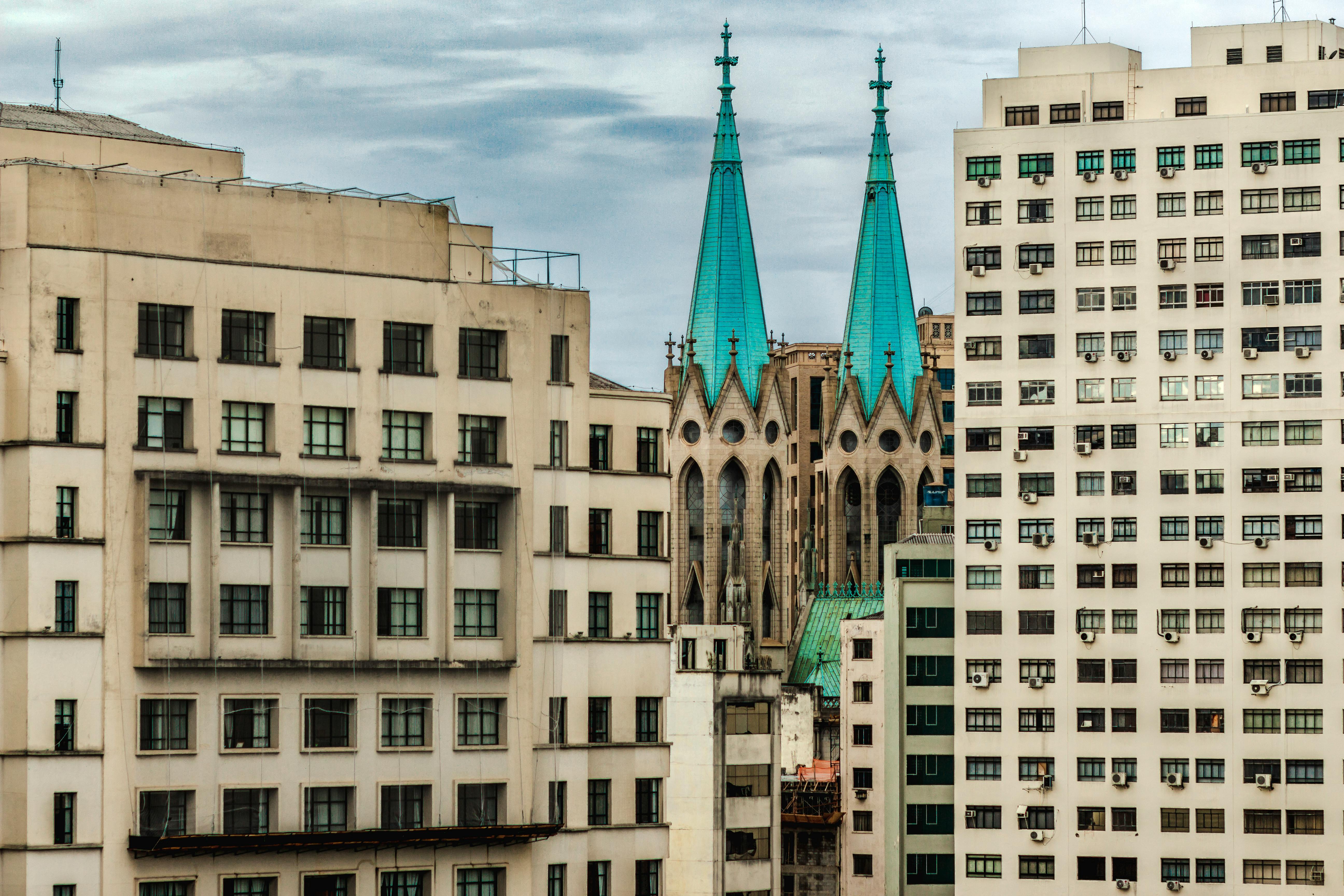 Blue Cone Buildings · Free Stock Photo