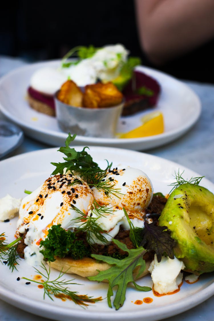 Cooked Dish On Ceramic Plates