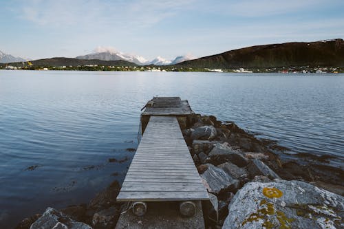 Free Dock by the Body of Water Stock Photo