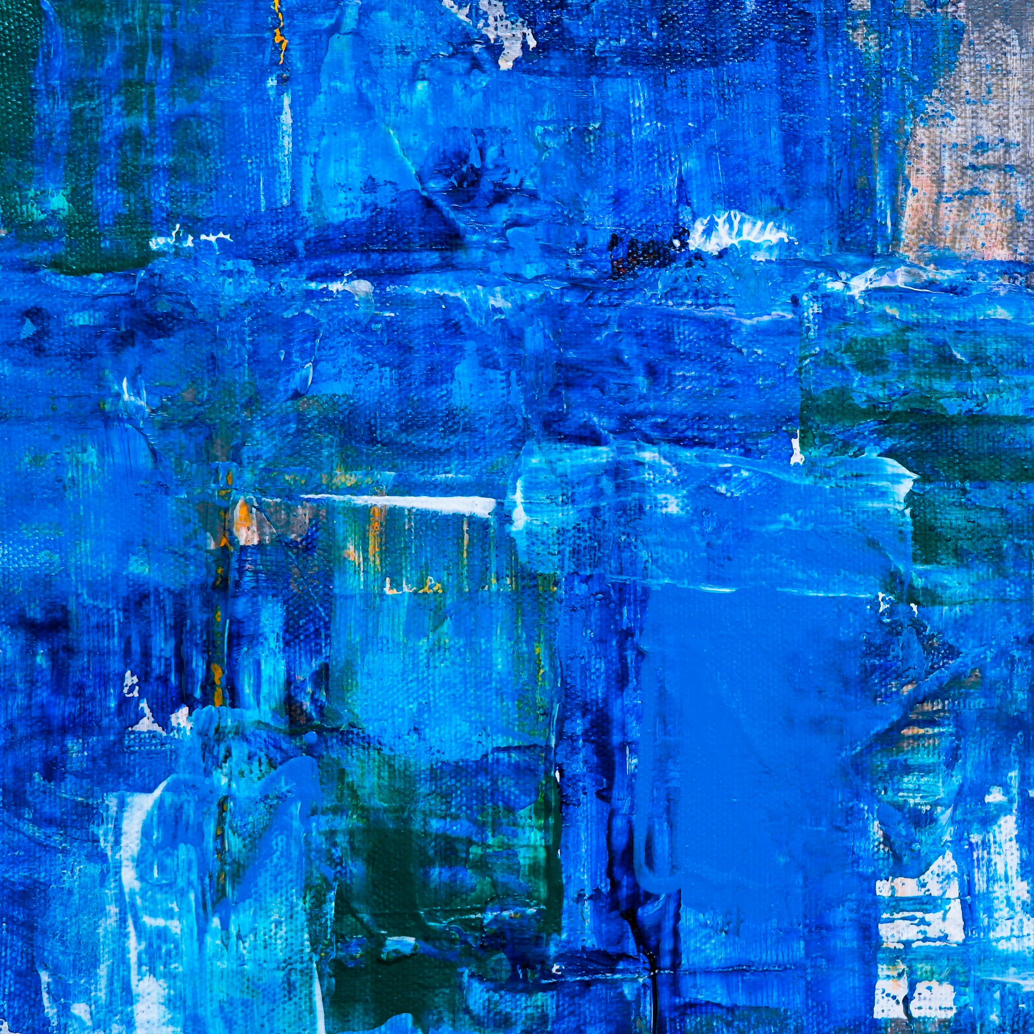 photo of blue abstract painting