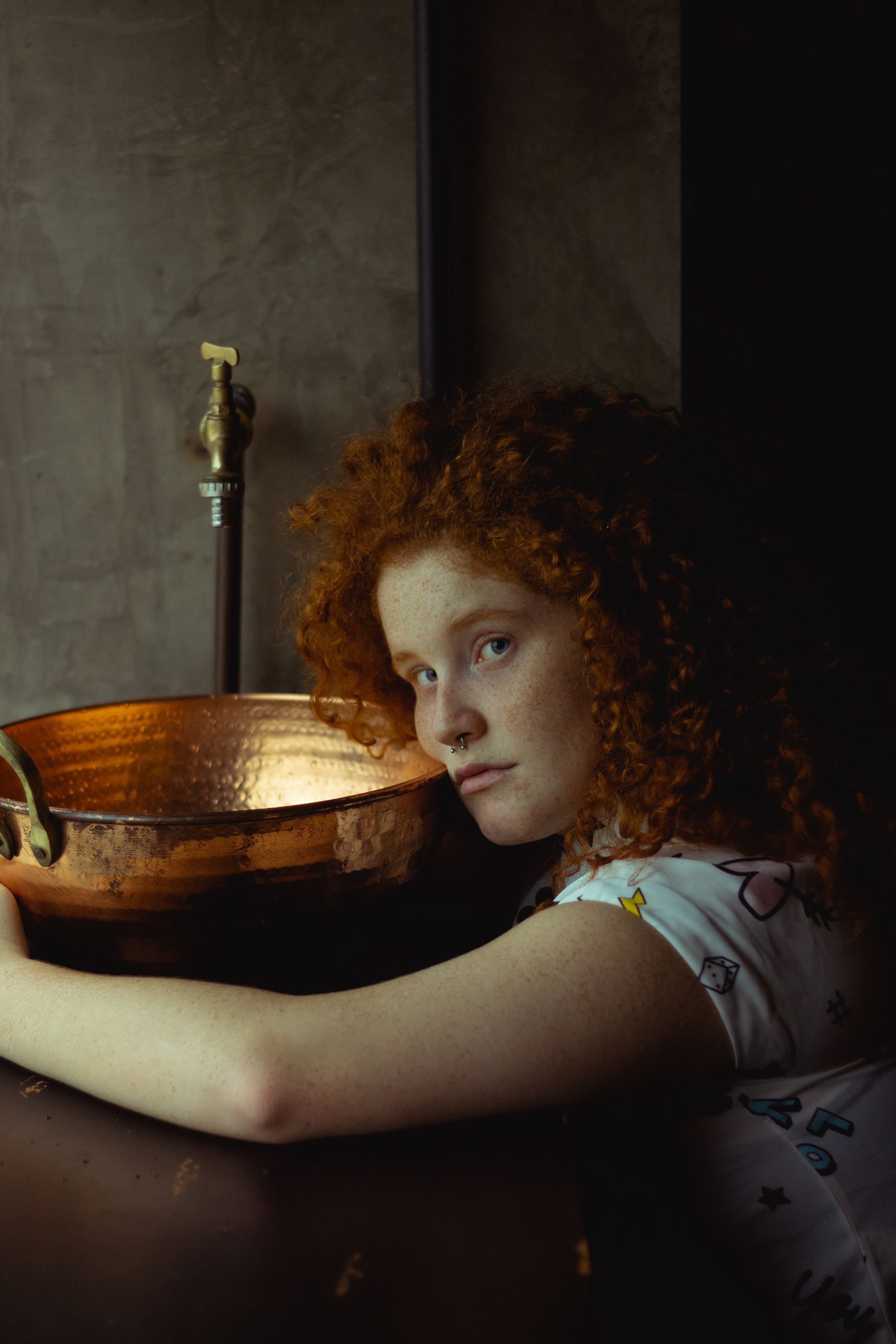 Portrait of a Red-haired Woman with Curly Hair · Free Stock Photo