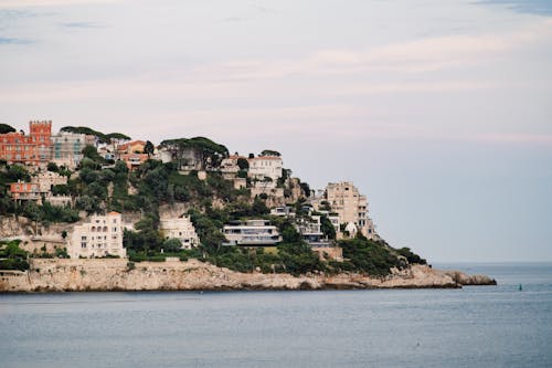 A view of a small town on the coast