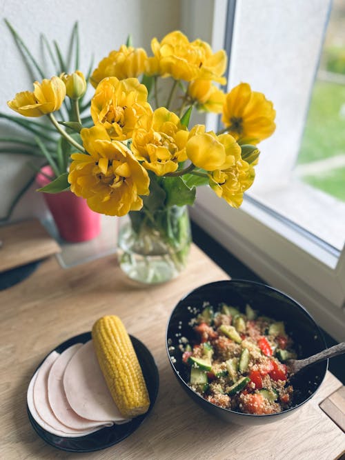 Free Breakfast by the Window  Stock Photo