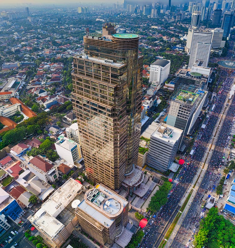 Aerial View Of City Buildings