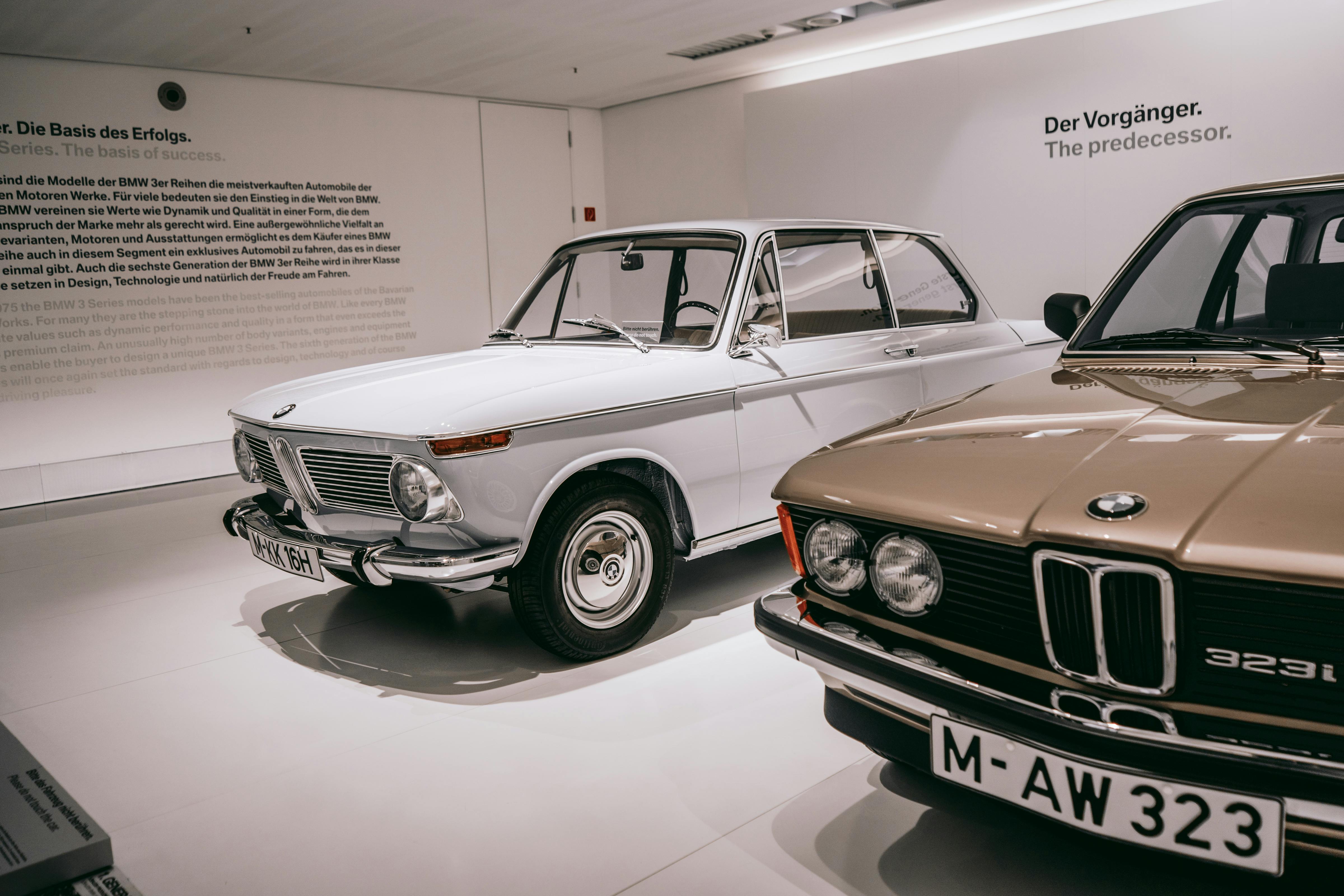 two brown and white vehicles