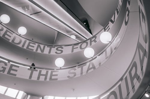 White Concrete Spiral Stairs