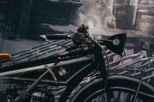 Selective Focus Photography of Black BMW Motorcycle