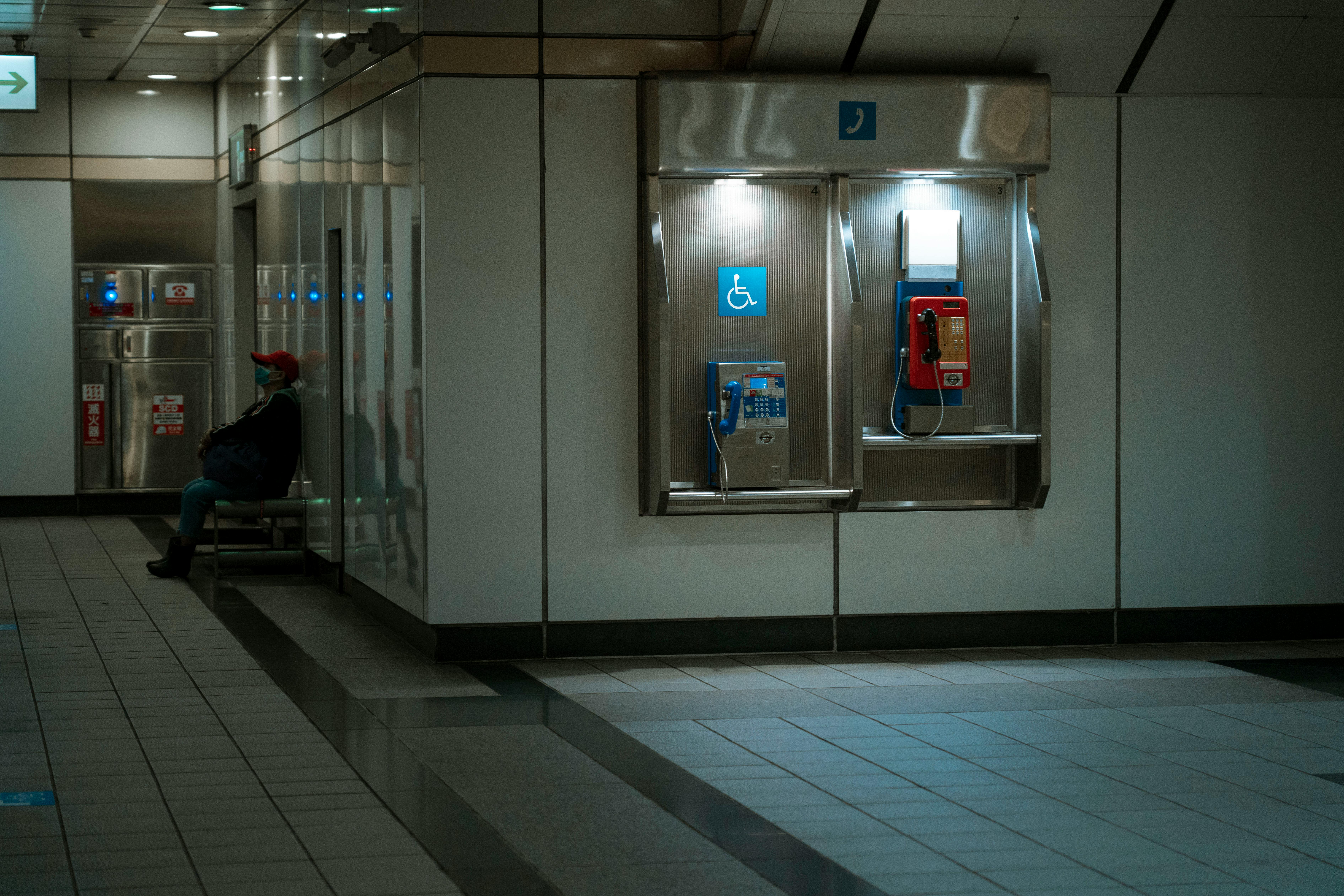 Lonely Person Waiting By Phone