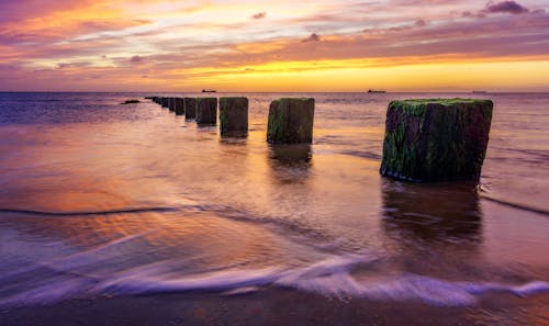 คลังภาพถ่ายฟรี ของ groyne, การปกป้อง, ขอบฟ้า